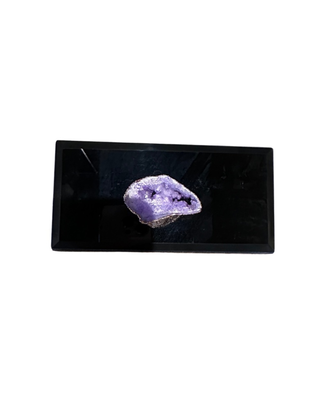 NEW Tozai Black Glossy Purple Agate Trinket Box - Variant 1